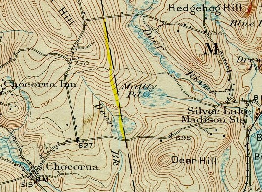 U.S.G.S. map showing town line between Tamworth and Madison, New Hampshire