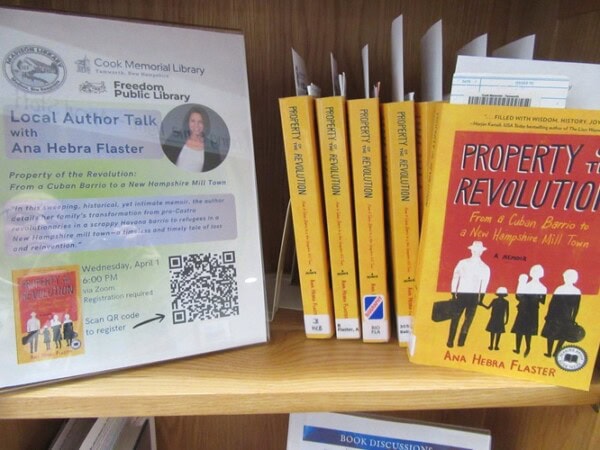 Display of copies of the book 