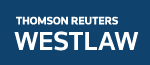Thomson Reuters Westlaw logo with white text on a blue background.