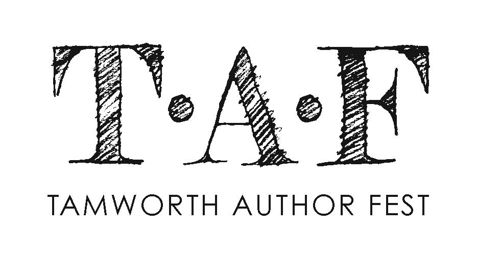 Tamworth Author Fest logo using initials T.A.F.